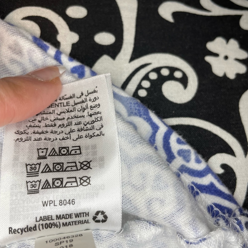 Heart pattern blue and white long sleeve T-shirt - Picture 4 of 6